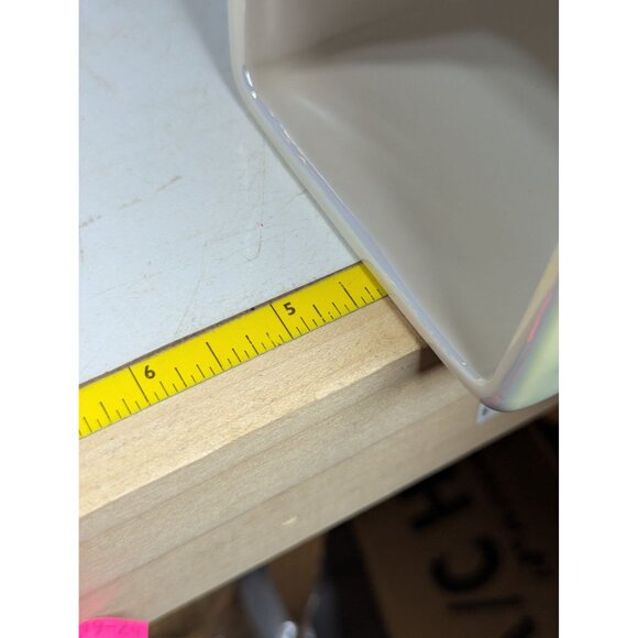 Rae Dunn Wake Up Make Up Brush Holder Set Square Ceramic Iridescent - Picture 6 of 6